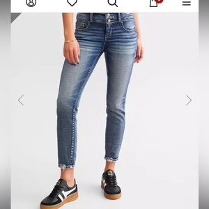 Buckle Black Mid Rise Ankle Skinny Stretch Jeans